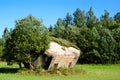 Historically concrete remains of the Second World War at field.