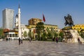 The central square in Tirana