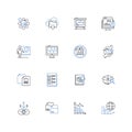 history algorithms line icons collection. Computation, Computing, Binary, Calculus, Cryptography, Data, Digital vector