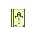 History, ankh with color shadow vector icon in history set