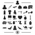 History, architecture, design and other web icon in black style.sand, Turkey, Asia, icons in set collection. Royalty Free Stock Photo