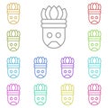 History, Aztec multi color icon. Simple thin line, outline vector of History icons for UI and UX, website or mobile application