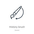 History brush icon. Thin linear history brush outline icon isolated on white background from general collection. Line vector Royalty Free Stock Photo