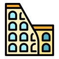 History building icon color outline vector Royalty Free Stock Photo