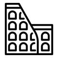 History building icon, outline style Royalty Free Stock Photo