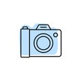 History, camera with color shadow vector icon in history set