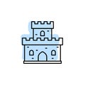 History, castle with color shadow vector icon in history set Royalty Free Stock Photo