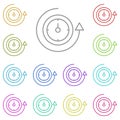 History, history, clock, time multi color icon. Simple thin line, outline vector of History icons for UI and UX, website or mobile