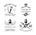 History Club logo. Fight Club emblem. Hunting club badge. Warrior Decorations Set.