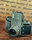 Vintage Camera Kine Exakta 1937 first 35mm SLR; the word Kine derives