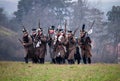 History fan in military costume, Austerlitz Royalty Free Stock Photo