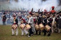 History fan in military costume, Austerlitz Royalty Free Stock Photo