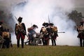 History fans in military costume reenacts the Battle of Three Emperors Royalty Free Stock Photo