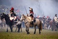 History fans in military costume reenacts the Battle of Three Emperors Royalty Free Stock Photo