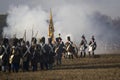 History fans in military costumes Austerlitz