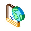 History of geography science isometric icon vector illustration Royalty Free Stock Photo