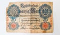 History of German Banknote Zwanzig Mark 1914 - WW1 Royalty Free Stock Photo