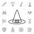 History, hat wizard flat vector icon in history pack