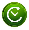 History icon glassy green round button illustration