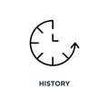 History icon. Linear simple element illustration. Clock with arr Royalty Free Stock Photo