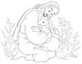 History of Jesus Christ. The Parable of the Lost Sheep. The Good Shepherd Rescuing a Lamb Caught in Thorns Coloring Page