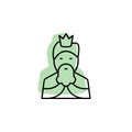 History, king with color shadow vector icon in history set Royalty Free Stock Photo