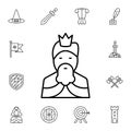History, king flat vector icon in history pack Royalty Free Stock Photo