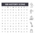 History line icons, signs, vector set, outline illustration concept Royalty Free Stock Photo