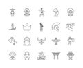 History line icons, signs, vector set, outline illustration concept Royalty Free Stock Photo