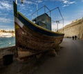 The history of Maltese boats Luzzi. Valletta. Birgu. Kalkara. Bormla. archipelago of Malta.