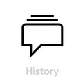 History message social icon. Editable line vector. Royalty Free Stock Photo