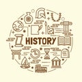 History minimal thin line icons set