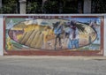 History mural of Santiago, a small town in the Municipality of Santiago in the Baja California Sur, Mexico. Royalty Free Stock Photo