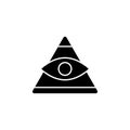 History, pyramid, eye icon. Simple glyph, flat of history icons for ui and ux, website or mobile application