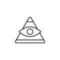History, pyramid, eye icon. Simple thin line, outline of History icons for UI and UX, website or mobile application