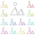 History, pyramid multi color icon. Simple thin line, outline vector of History icons for UI and UX, website or mobile application Royalty Free Stock Photo