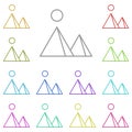 History, pyramid multi color icon. Simple thin line, outline vector of History icons for UI and UX, website or mobile application
