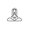 History, rocket, launch icon. Simple thin line, outline vector of History icons for UI and UX, website or mobile application Royalty Free Stock Photo
