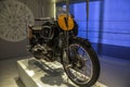 History room about motorcycle RS255 on display at the BMW Museum in Munich Royalty Free Stock Photo