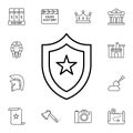 History, shield flat vector icon in history pack Royalty Free Stock Photo