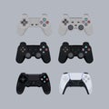 History of Sony PlayStation controller vector illustration Royalty Free Stock Photo