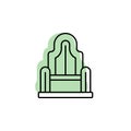 History, throne with color shadow vector icon in history set Royalty Free Stock Photo