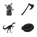 History, travel and or web icon in black style.animal, cleanliness icons in set collection.