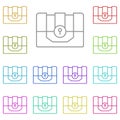History, treasure chest multi color icon. Simple thin line, outline vector of History icons for UI and UX, website or mobile