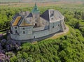 History of Ukraine. Tourism. Aerial view of the Olesky Castle. Very beautiful castle near Lviv