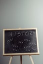 History, written with white chalk on a blackboard