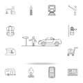 Hitch-hiking line icon. Set of Tourism and Leisure icons. Signs, outline furniture collection, simple thin line icons for websites