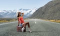 Hitch hiking traveling Royalty Free Stock Photo