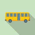 Hitchhiking bus icon, flat style