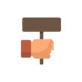 Hitchhiking hand board icon flat isolated vector